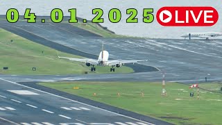 LIVE Gusty WIND ACTION From Madeira Island Airport 04.01.2025