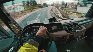 POV Truck driving MAN TGS Poland  cockipit view