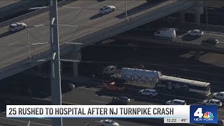 25 People Rushed to Hospital After New Jersey Turnpike Crash | News 4 Now