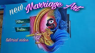 New Marriage wall art// Wedding Art// model art// full tutorial video//