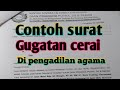 Contoh surat gugatan cerai di pengadilan agama.