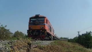 รถไฟไทย [Thai Train ] - Alsthom 4153 รถน้ำมันใสขบวน 641 ผ่านสะพานดำท่าฬ่อ