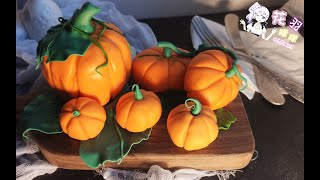 南瓜翻糖蛋糕❀Pumpkin fondant cake【花羽咩咩】