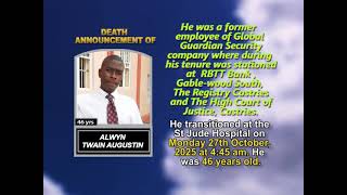 Alwyn Twain Augustin ~ Short Obituary