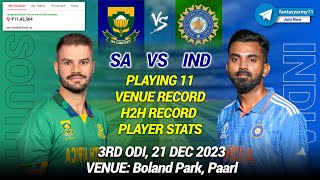 SA vs IND Dream11 Prediction| IND vs SA Dream11 Prediction | India vs South Africa 3rd ODI 2023
