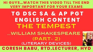 THE TEMPEST...BY WILLIAM SHAKESPEARE ( PART- 2) [ LITERARY DEVICES]