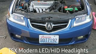 Acura TSX AKKON LED/HID Headlights, Review and Install!