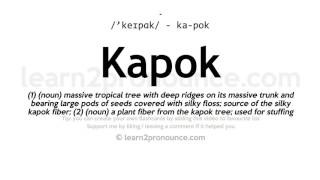 Pronunciation of Kapok | Definition of Kapok