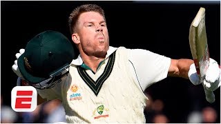 David Warner reacts to his record-breaking 335* for Australia at the Adelaide Oval | Cricket