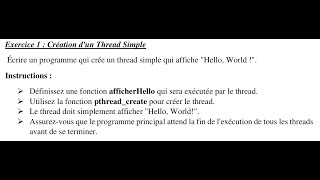 exercice 1#creation d'un thread simple en langage C #Programmation #threads