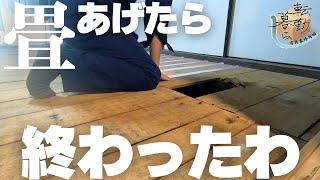 【＃11】古民家の畳を上げたらついにアイツが床踏み抜きました！！もう床シロアリでボロボロだよぉ。。。【転勤族古民家暮らしを始めて2.5ヶ月目くらいの出来事】