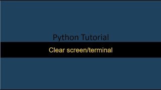 Clear Screen Python Windows