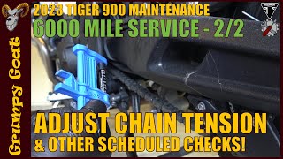 Chain Adjustment & the rest of 6000-mile Service | Part 2/2 | 7-Apr-2024 | 2023 Tiger 900 Rally Pro