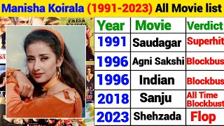 Manisha Koirala (1991-2023) All Movie list Manisha Koirala flop and hit All Movie list Manisha movie