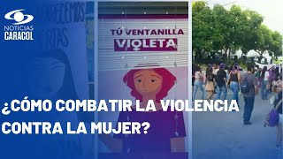 Colombianas se manifestaron con pancartas, danzas y cantos en el Día contra Violencia a la Mujer