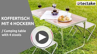 Produktvideo Koffertisch mit 4 Hockern | tectake