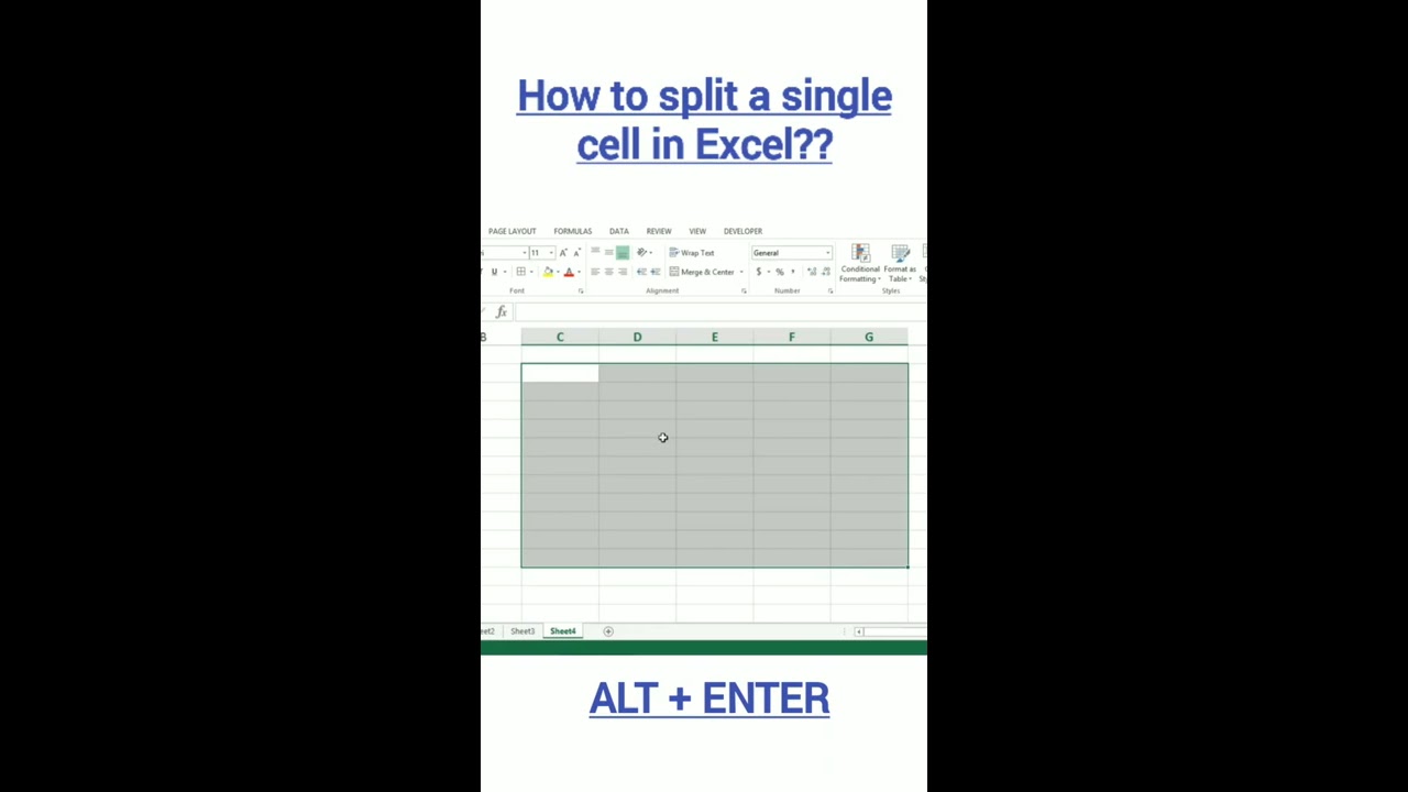 how yo split a single cell in Excel?