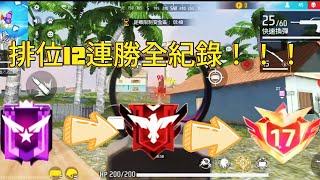 Free Fire 排位12連勝全紀錄，G36衝鋒槍超遠距離擊倒敵人🤔（完）