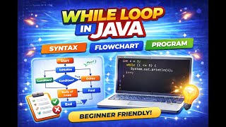 While Loop in Java Explained With Practical | Syntax, Flowchart & Program for Beginners | #java