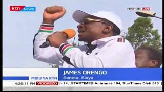 Senator James Orengo addresses crowd following Raila Odinga