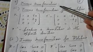 Computer Graphics:-Inverse Transformations