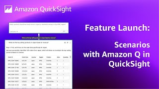 Watch Mary use Scenarios with Amazon Quick Suite to make in-depth data analysis faster
