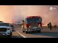 inside the lake hughes fire castaic ca *heavy fire* california wild fire