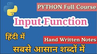 Input Function in Python in Hindi | FULL COURSE in hindi | learn python programming for beginners