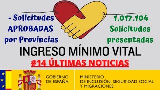🔔🔔 Ingreso Minimo Vital #14 Ultimas Noticias. SOLICITUDES APROBADA POR PROVINCIAS. ULTIMOS DATOS.