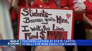 Teachers gather at state capitol to rally for more education funding