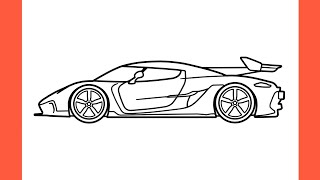 How to draw a KOENIGSEGG JESKO easy / drawing  koenigsegg jesko 2019 sports car step by step