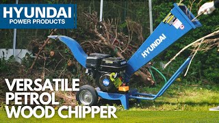 The Hyundai HYCH6560 60mm Petrol 4-stroke Garden Wood Chipper By Hyundai Power Products