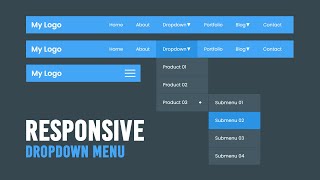 How to Create Responsive Dropdown Menu with Sub Menu in Html CSS & Javascript