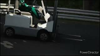 Gunsai Battle but Keiichi Tsuchiya drives a forklift