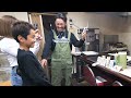 customers laugh at the steak presentation. a 33 year old solo chef works 15 hours a day