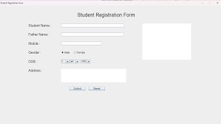 Student Registration Form | Student Registration Form Using Java Swing