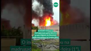 Incêndio de grandes proporções atinge fábrica de lingerie em Maracanaú