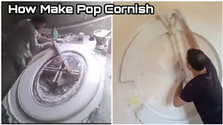 How To Make Pop Cornish Making Idea | Oral Or Round Design | Wall Tv Unit Making | Ceiling_Art