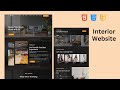 How to Create Responsive Interior Website | HTML CSS and JavaScript | Beginners tutorial