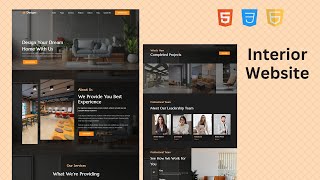 How to Create Responsive Interior Website | HTML CSS and JavaScript | Beginners tutorial