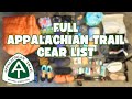 Full Appalachian Trail Gear List! (second time thru-hiker)