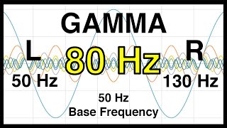 80 Hz Pure BINAURAL Beat 🟨 GAMMA Waves [50 Hz Base Frequency] 🟨 Ondas Gamma 100%