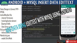 insert data using android with php mysql | android mysql insert data