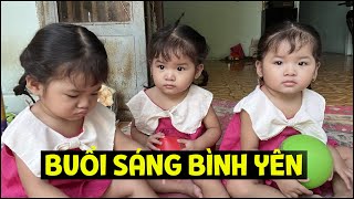 A peaceful morning for the family of triplets, Gạo Sữa Kem | THREE PRINCESSES