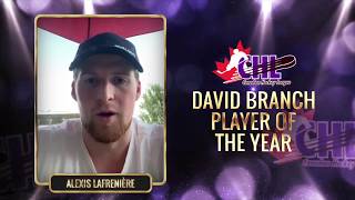 A CHL Awards message from Player of the Year Alexis Lafreniere