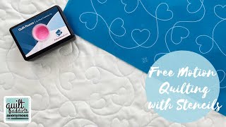 Hearts Meander Free Motion Quilting Tutorial using Full Line Stencil