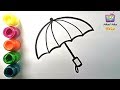 How to draw beginners Umbrella Simple art - Kids Tv Chinna Chinna Oviyam