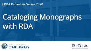 Cataloging Monographs with RDA (CC)