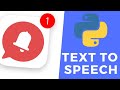 Text-to-speech |  Windows 10 Toast Notifications | python