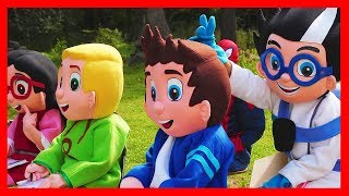 PJ Masks In Real Life and Paw Patrol Back to School Classroom Challenge Video Compilation